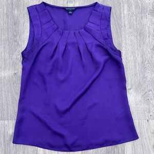 Banana Republic Purple Pleated Neck Sleeveless Camisole